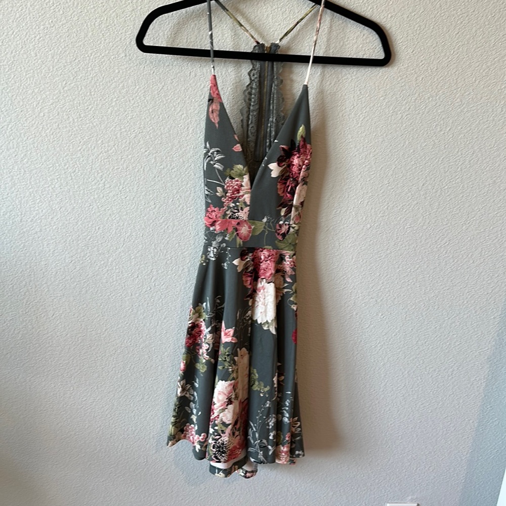 Green flowered dress